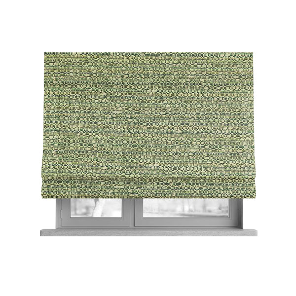 Comfy Chenille Textured Buzz Semi Plain Pattern Upholstery Fabric In Green - Roman Blinds