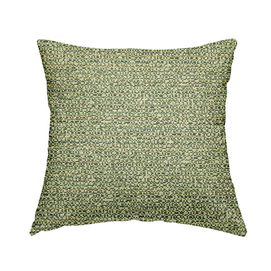 Comfy Chenille Textured Buzz Semi Plain Pattern Upholstery Fabric In Green - Handmade Cushions