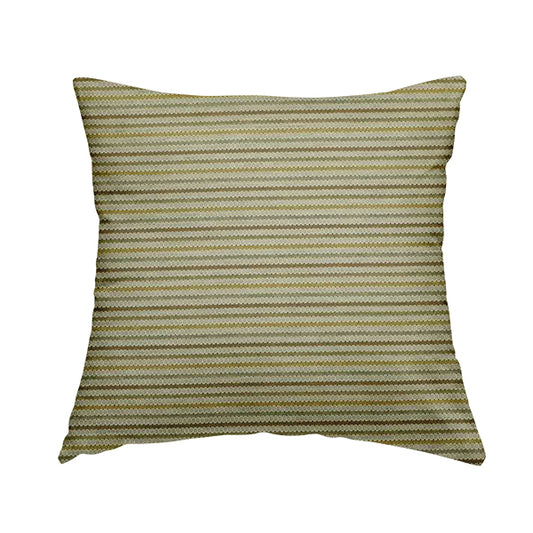 Turin Woven Chenille Textured Like Corduroy Upholstery Fabric In Yellow Colour - Handmade Cushions