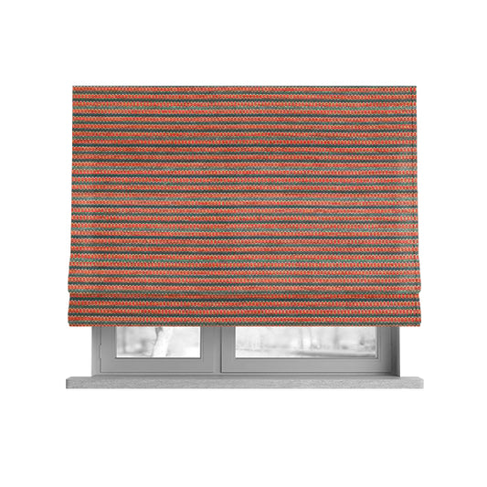 Turin Woven Chenille Textured Like Corduroy Upholstery Fabric In Orange Colour - Roman Blinds