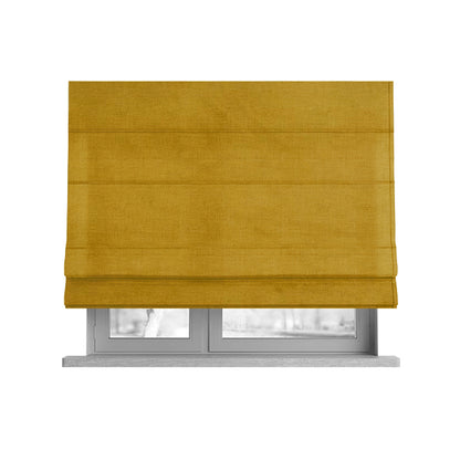 Venice Velvet Fabrics In Lemon Colour Furnishing Upholstery Velvet Fabric - Roman Blinds