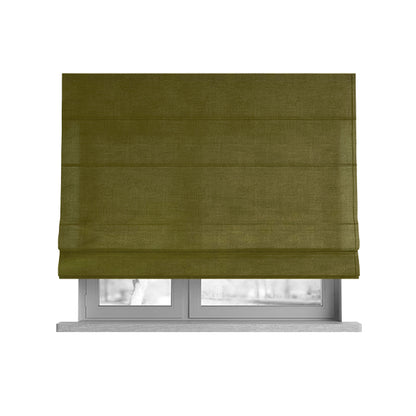 Venice Velvet Fabrics In Green Colour Furnishing Upholstery Velvet Fabric - Roman Blinds