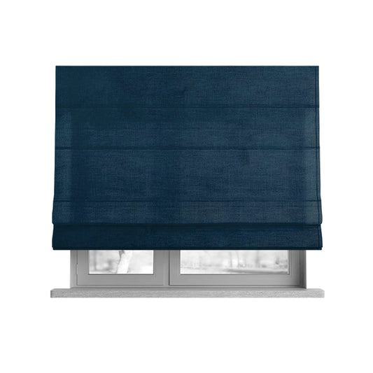 Venice Velvet Fabrics In Navy Blue Colour Furnishing Upholstery Velvet Fabric - Roman Blinds