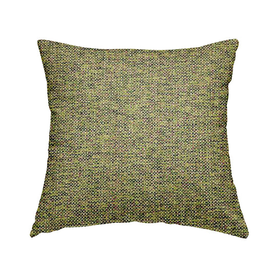 Verona Unique Textured Basket Weave Heavyweight Upholstery Fabric In Green Purple Colour - Handmade Cushions