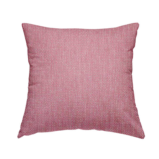 Verona Unique Textured Basket Weave Heavyweight Upholstery Fabric In Pink Colour - Handmade Cushions