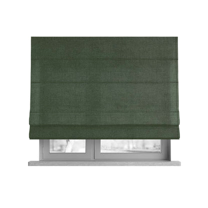 Wiltshire Plain Poly Cotton Flat Weave Upholstery Curtains Fabric In Forest Green Colour - Roman Blinds