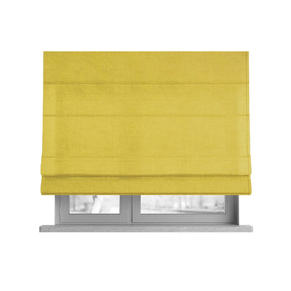 Wiltshire Plain Poly Cotton Flat Weave Upholstery Curtains Fabric In Yellow Colour - Roman Blinds