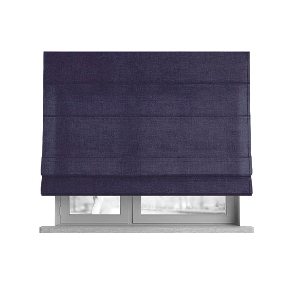 Wiltshire Plain Poly Cotton Flat Weave Upholstery Curtains Fabric In Purple Colour - Roman Blinds