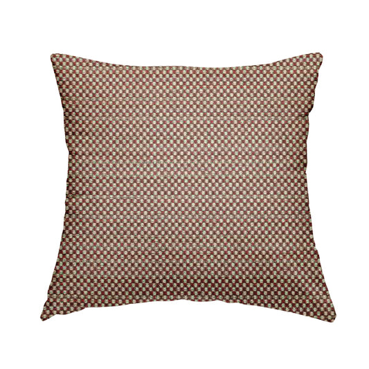 Comfy Chenille Textured Brick Semi Plain Pattern Upholstery Fabric In Pink - Handmade Cushions