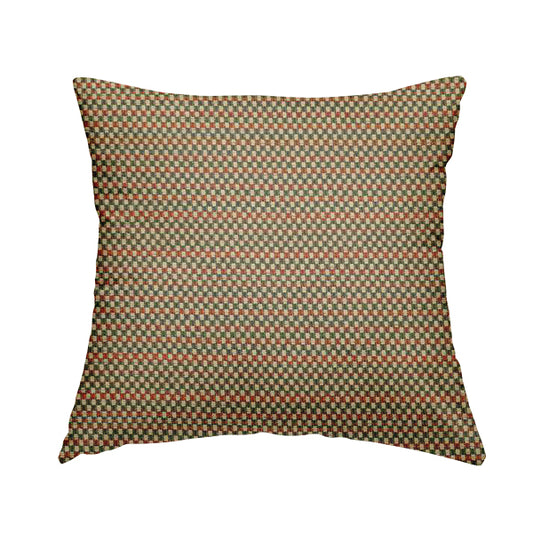 Comfy Chenille Textured Brick Semi Plain Pattern Upholstery Fabric In Brown - Handmade Cushions