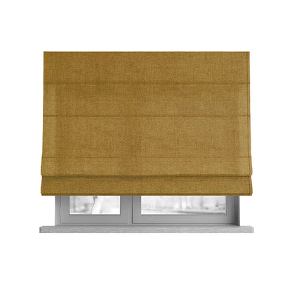 Aldwych Herringbone Soft Wool Textured Chenille Material Yellow Furnishing Fabric - Roman Blinds