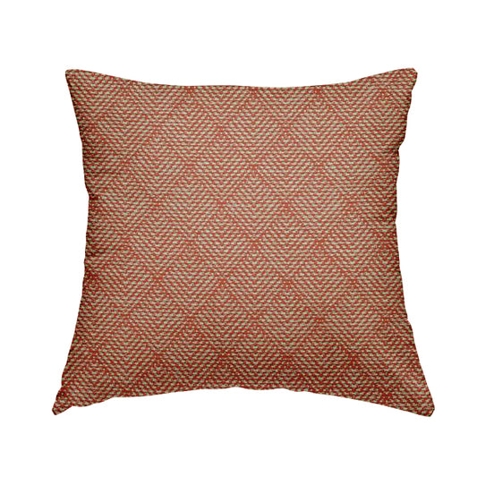 Woodland Semi Plain Chenille Textured Durable Upholstery Fabric In Orange - Handmade Cushions