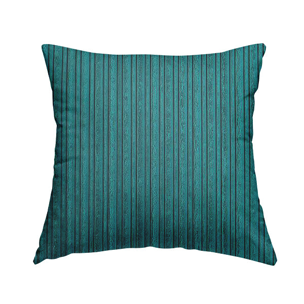 York High Low Corduroy Fabric In Teal Blue Colour - Handmade Cushions