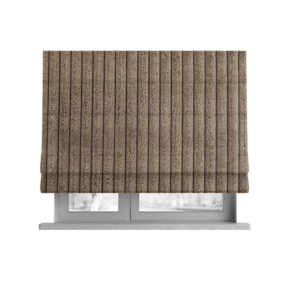 York High Low Chunky Corduroy Fabric In Brown Mocha Coffee Colour Super Jumbo Cord - Roman Blinds