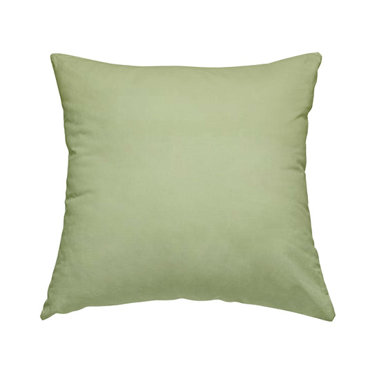 Zouk Plain Durable Velvet Brushed Cotton Effect Upholstery Fabric Mint Green Colour - Handmade Cushions
