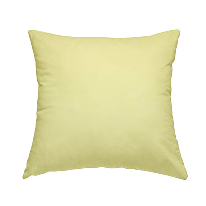 Zouk Plain Durable Velvet Brushed Cotton Effect Upholstery Fabric Daffodil Yellow Colour - Handmade Cushions