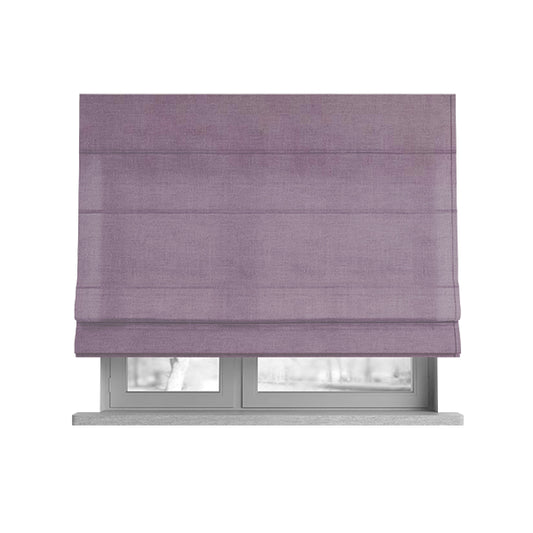 Zouk Plain Durable Velvet Brushed Cotton Effect Upholstery Fabric Lilac Purple Colour - Roman Blinds