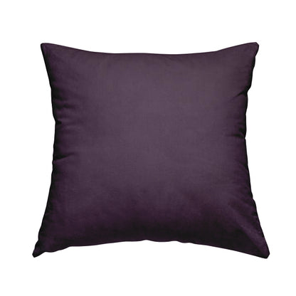 Zouk Plain Durable Velvet Brushed Cotton Effect Upholstery Fabric Raisin Purple Colour - Handmade Cushions