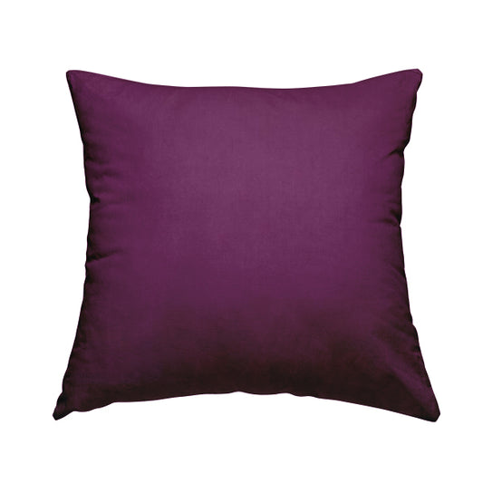 Zouk Plain Durable Velvet Brushed Cotton Effect Upholstery Fabric Violet Purple Colour - Handmade Cushions