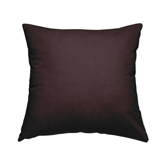 Zouk Plain Durable Velvet Brushed Cotton Effect Upholstery Fabric Eggplant Purple Colour - Handmade Cushions