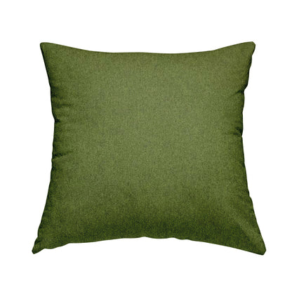 Como Soft Wool Effect Plain Chenille Quality Upholstery Fabric In Green Grass Colour - Handmade Cushions