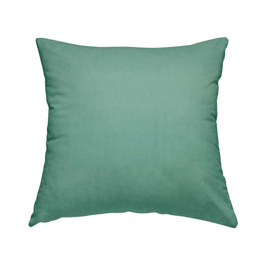 Zouk Plain Durable Velvet Brushed Cotton Effect Upholstery Fabric Sapphire Blue Colour - Handmade Cushions