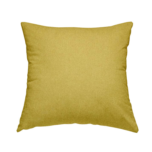 Como Soft Wool Effect Plain Chenille Quality Upholstery Fabric In Yellow Colour - Handmade Cushions