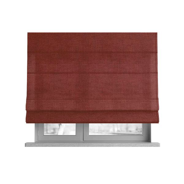 Aldwych Herringbone Soft Wool Textured Chenille Material Burnt Orange Furnishing Fabric - Roman Blinds