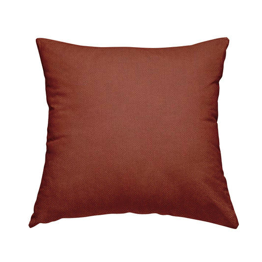 Aldwych Herringbone Soft Wool Textured Chenille Material Burnt Orange Furnishing Fabric - Handmade Cushions