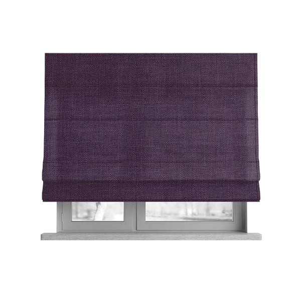 Cruise Ribbed Weave Textured Chenille Material In Purple Upholstery Curtain Fabric - Roman Blinds
