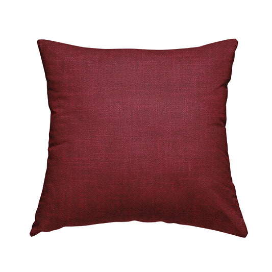 Cruise Ribbed Weave Textured Chenille Material In Red Upholstery Curtain Fabric - Handmade Cushions