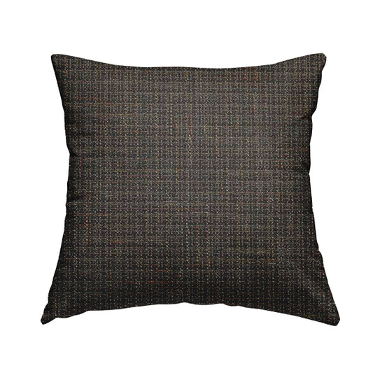 Byron Thick Durable Weave Brown Black Colour Furnishing Fabrics CTR-23 - Handmade Cushions