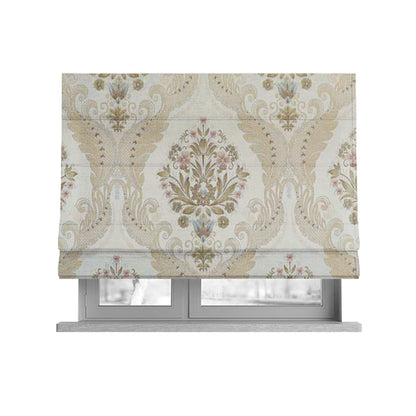 Saliha Traditional Large Damask Pattern Fabric Pearl Collection Fabrics CTR-26 - Roman Blinds