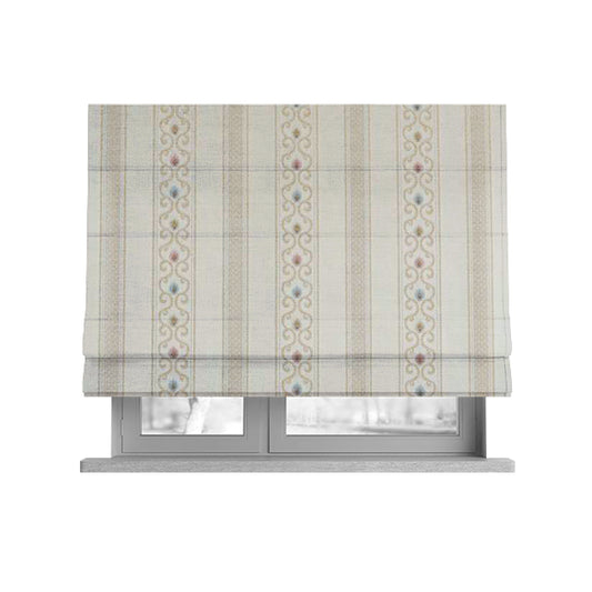 Saliha Regency Stripes Pattern Fabric Pearl Collection Fabrics CTR-27 - Roman Blinds