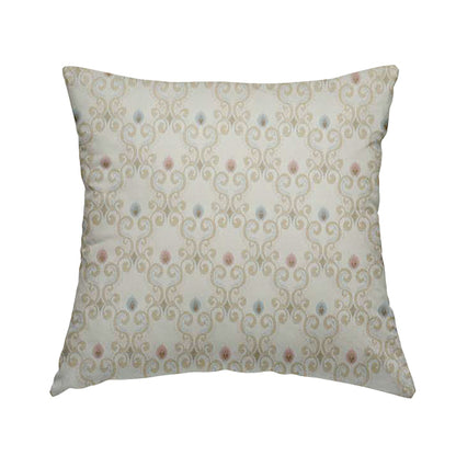 Saliha Regency Medallion Pattern Fabric Pearl Collection Fabrics CTR-28 - Handmade Cushions