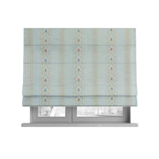 Saliha Regency Stripes Pattern Fabric Azure Collection Fabrics CTR-31 - Roman Blinds