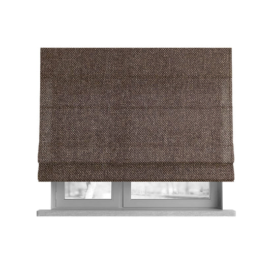 Astro Textured Basket Weave Plain Brown Bronze Colour Upholstery Fabric CTR-40 - Roman Blinds