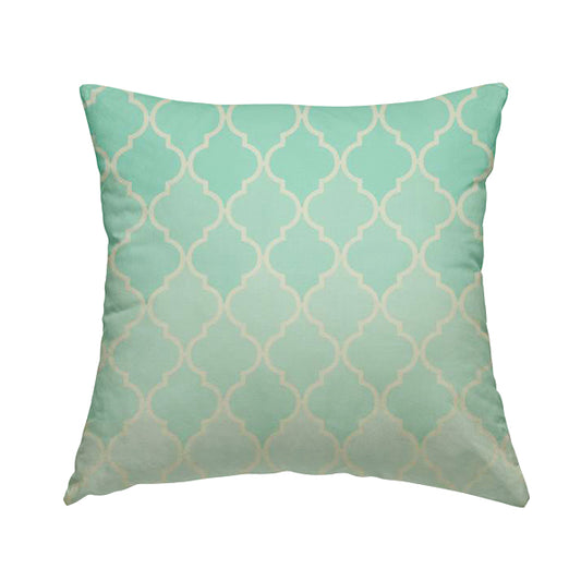 Freedom Printed Velvet Fabric Collection Aqua Colour Pattern Upholstery Fabric CTR-51 - Handmade Cushions