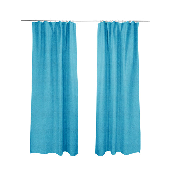 Aldwych Herringbone Soft Wool Textured Chenille Material Light Blue Furnishing Fabric - Made To Measure Curtains