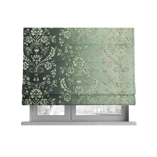 Freedom Printed Velvet Fabric Collection Damask Pattern Grey Colour Upholstery Fabric CTR-67 - Roman Blinds