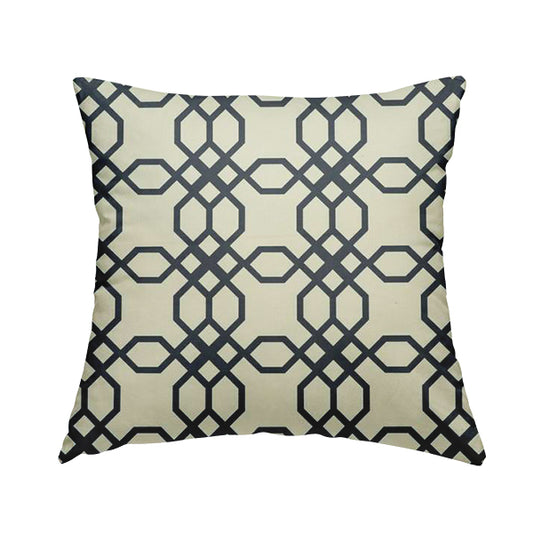 Freedom Printed Velvet Fabric Collection Modern Pattern In Blue Colour Upholstery Fabric CTR-71 - Handmade Cushions