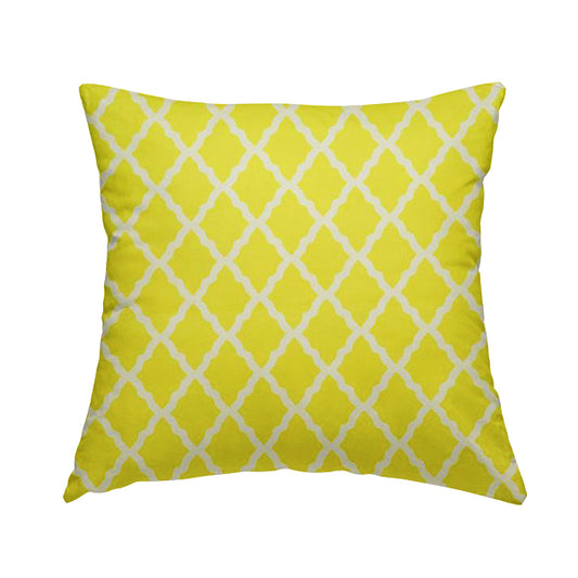 Freedom Printed Velvet Fabric Collection Modern Yellow Colour Pattern Upholstery Fabric CTR-74 - Handmade Cushions