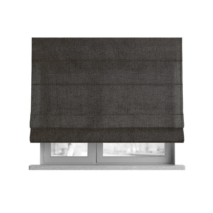 Aldwych Herringbone Soft Wool Textured Chenille Material Grey Furnishing Fabric - Roman Blinds