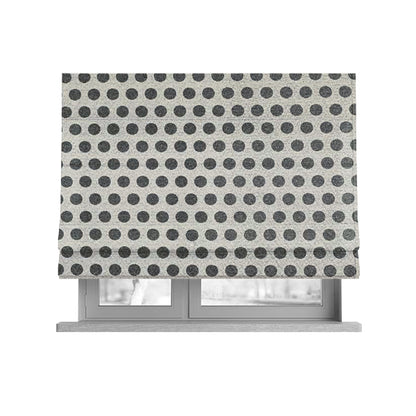 Elemental Collection Dotted Pattern Soft Wool Textured Grey White Colour Upholstery Fabric CTR-110 - Roman Blinds