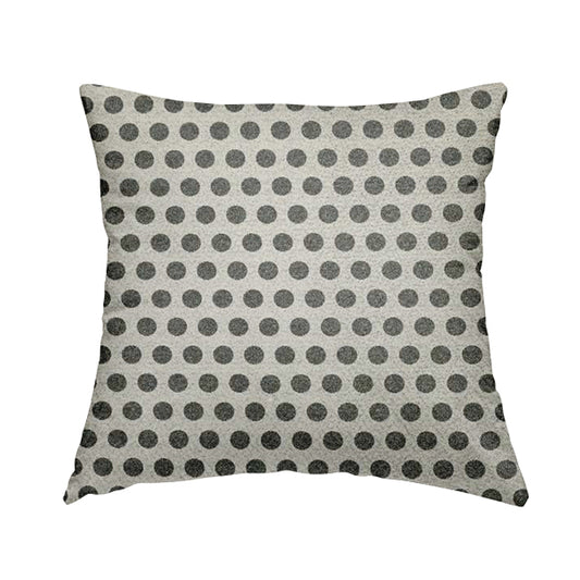 Elemental Collection Dotted Pattern Soft Wool Textured Grey White Colour Upholstery Fabric CTR-110 - Handmade Cushions