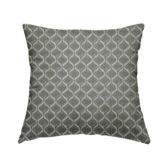Elemental Collection Small Motif Pattern Soft Wool Textured Grey White Colour Upholstery Fabric CTR-112 - Handmade Cushions