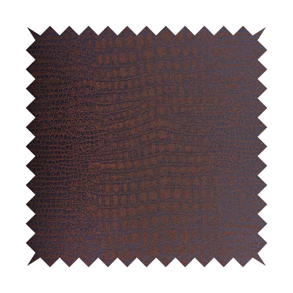 Alligator Pattern On Faux Leather In Brown Colour Upholstery Fabric
