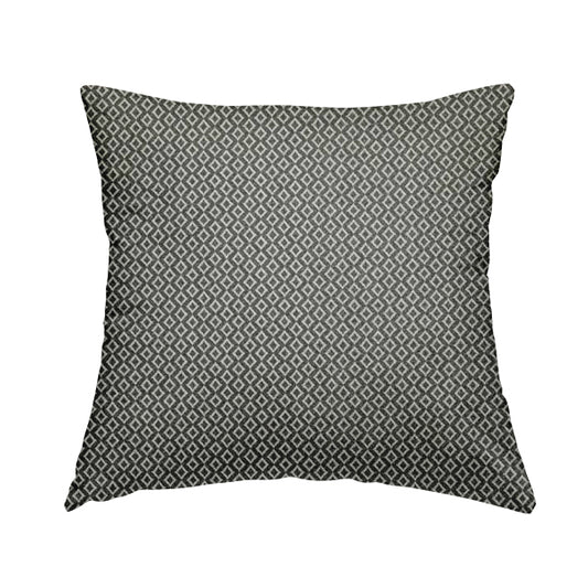 Elemental Collection Small Motif Geometric Pattern Soft Wool Textured Grey White Colour Upholstery Fabric CTR-114 - Handmade Cushions
