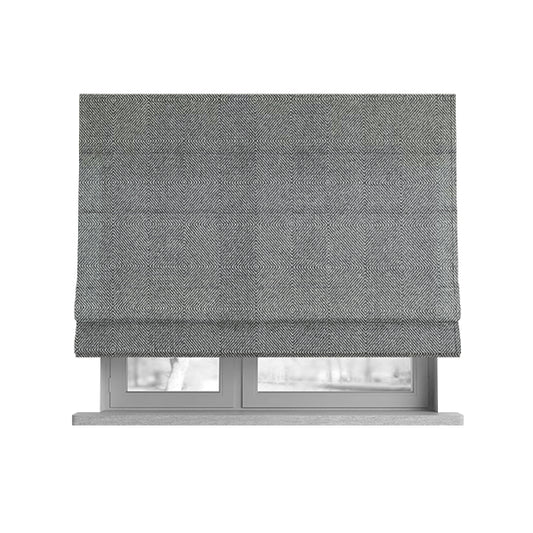 Elemental Collection 3D Geometric Shape Pattern Soft Wool Textured Grey White Colour Upholstery Fabric CTR-117 - Roman Blinds