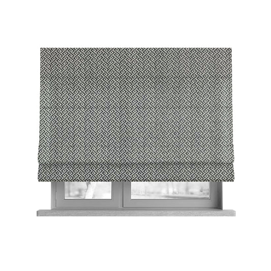 Elemental Collection Small Pattern Soft Wool Textured Grey White Colour Upholstery Fabric CTR-120 - Roman Blinds